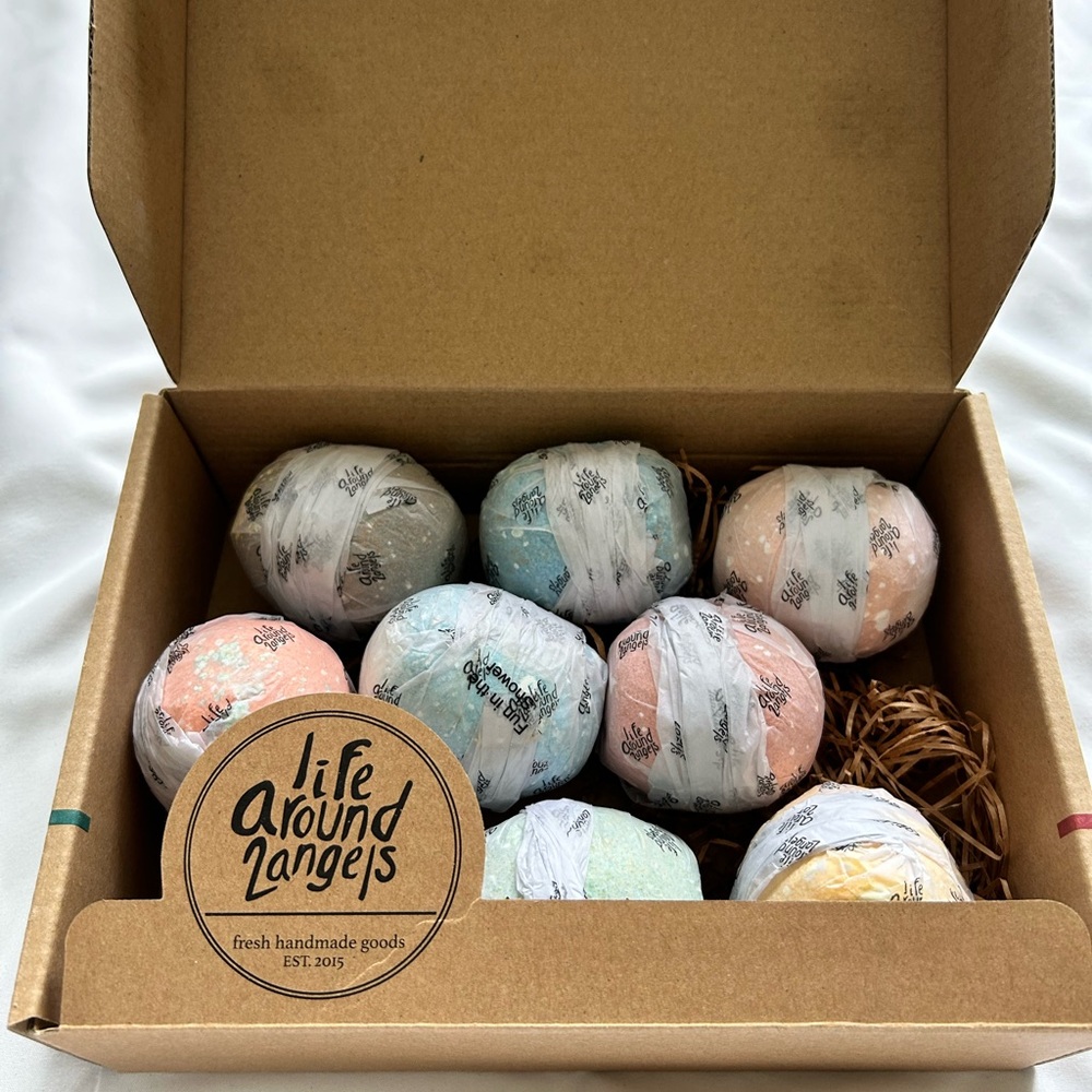 Wrapped Bath Bomb Set Life Around 2 Angels Individual packed bath bombs